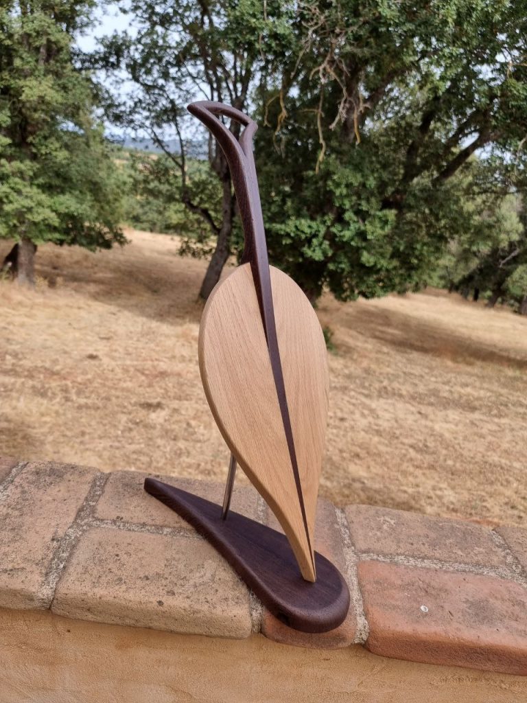 Tagliere in legno rovere con manico in wengè (fatto a mano) cm. 58x23